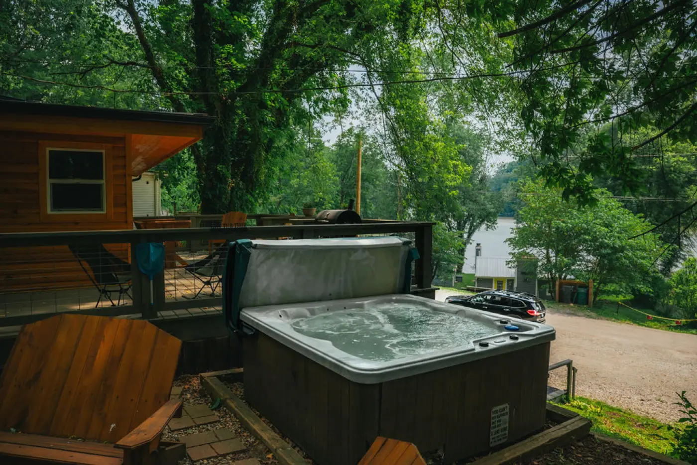 Photo 2 of The Hilltop Cabin — Lakefront with Hot Tub & Fire Pit
